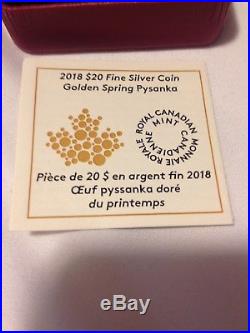 Canada 2018 Golden Spring Pysanka Ukrainian Egg Shaped $20 Silver Gold Plated