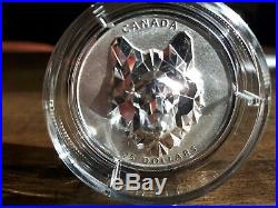 Canada 2019 Wolf Multifaceted Animal Head EHR $25 Silver Coin 1oz 99.99% Pure