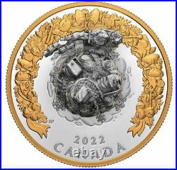 Canada 2022 Holiday Splendour 5 oz. Silver Coin Santa and his Reindeer