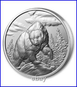 Canada 2023 Grizzly Bear 1 Oz Ultra High Relief Silver Proof $20 Coin