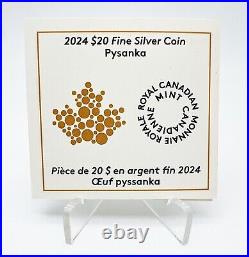 Canada 2024 20$ Traditional Ukrainian Pysanka Egg 1 oz Silver Coin SOLD OUT RCM
