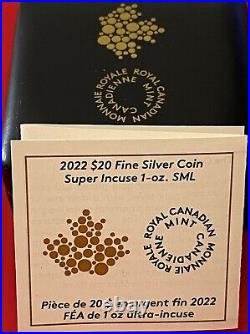 Canada 20 Dollars 2022 Maple Leaf Super Incuse Roségold 1 oz 9999 silver coin