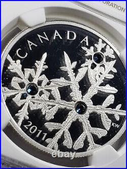 Canada $20 Dollars Silver Coin, Crystal Blue Snowflake, 2011 NGC PF70 UCAM