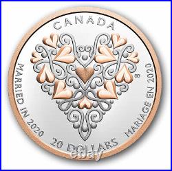Canada $20 Silver Coin, Married in 2020, Best Wishes Wedding Day, UNC