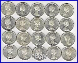 Canada 20 Uncirculated 1965 Silver Dollars