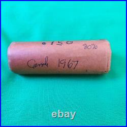 Canada 25C 1967 Vintage Bank Wrapped BU Roll 40 Coins 80% Silver
