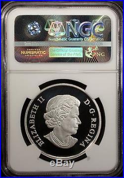 Canada 25 Dollars 2015 NGC PF 70 UC UNC Silver Singing Moon Mask High Relief