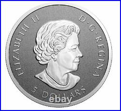 Canada $5 Five Dollars 1 Oz Silver Coin, Maple Leaf, Arboreal Emblem, 2021