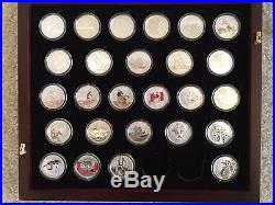 Canada Complete Collection of $20 & $25 Face Value Coins 26 Silver Coins Maple