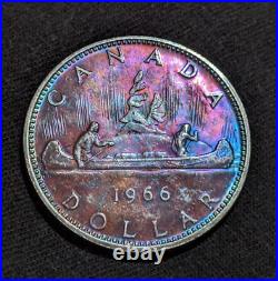 Canada Dollar, $1, 1966, KM #64.1, 80% Silver, Toned