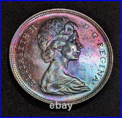 Canada Dollar, $1, 1966, KM #64.1, 80% Silver, Toned