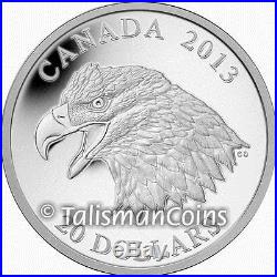 Canada ERROR 2013 Bald Eagle Portrait of Power $20 Silver MISSING EDGE LETTERING Canada ERROR 2013 Bald Eagle Portrait of Power $20 Silver MISSING EDGE LETTERING