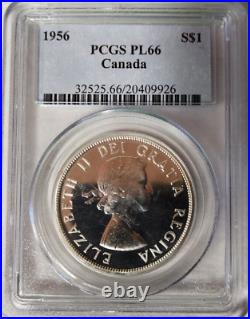 Canada Elizabeth II Silver Dollar 1956 Pcgs Pl 66