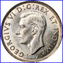 Canada George VI 1938 1 Dollar Silver Coin, Uncirculated, Certified Pcgs Ms62