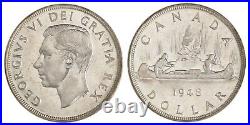 Canada. George VI 1948 Silver Dollar, 23.33 g, 36 mm ICCS MS-62 KM-46