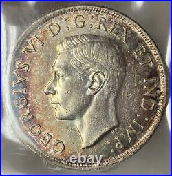 Canada George VI Silver Dollar 1945 Iccs Ms62