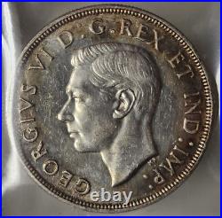 Canada George VI Silver Dollar 1947 Pointed 7 Quadruple HP Iccs Ms60