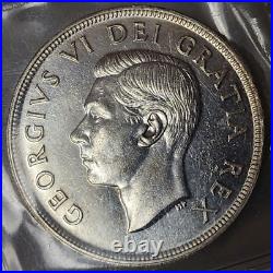 Canada George VI Silver Dollar 1948 Iccs Ms-62