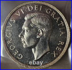 Canada George VI Silver Dollar 1950 Iccs Pl65