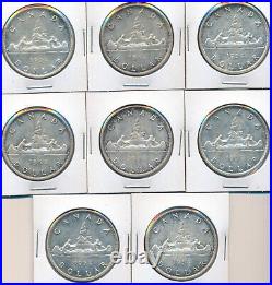 Canada George VI Silver Dollar 1954 Lot Of 8 Ms62 Coins