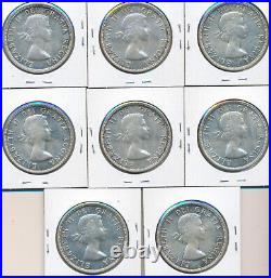 Canada George VI Silver Dollar 1954 Lot Of 8 Ms62 Coins