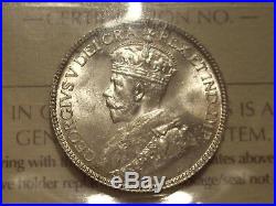 Canada George V 1933 Double 1933 Silver 25 Cent ICCS MS-64 (XJH-782)