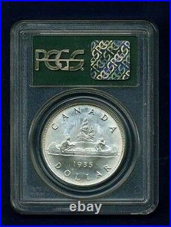 Canada George V 1935 1 Dollar Silver Coin, Uncirculated, Certified Pcgs Ms64