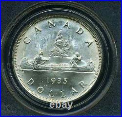Canada George V 1935 1 Dollar Silver Coin, Uncirculated, Certified Pcgs Ms64