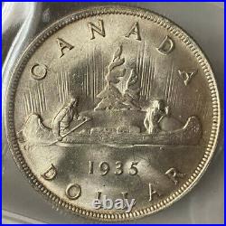 Canada George V Silver Dollar 1935 Cccs Ms-64