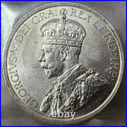 Canada George V Silver Dollar 1936 Iccs Ms-64