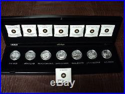 Canada Group Of Seven Fine Silver Coin Collection in Black Maple Wood Case