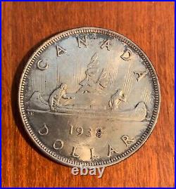 Canada King George VI 1938 1 Silver Dollar Coin, Borderline Uncirculated