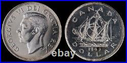 Canada. King George VI 1949 Silver Dollar ICCS MS-64. KM-47