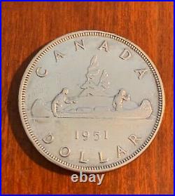 Canada King George VI 1951 1 Silver Dollar Coin Arnprior, Almost Uncirculated