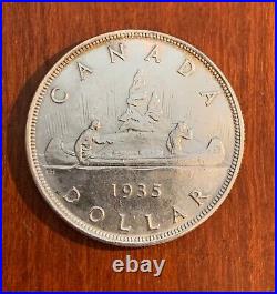 Canada King George V 1935 1 Silver Dollar Coin, Choice Uncirculated