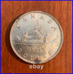 Canada King George V 1935 1 Silver Dollar Coin, Uncirculated And Choice