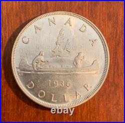 Canada King George V 1936 1 Silver Dollar Coin, Choice Uncirculated Canada King George V 1936 1 Silver Dollar Coin, Choice Uncirculated