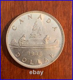 Canada King George V 1936 1 Silver Dollar Coin, Choice Uncirculated Canada King George V 1936 1 Silver Dollar Coin, Choice Uncirculated