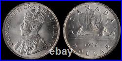 Canada. King George V 1936 Silver Dollar PCGS MS-64. KM-31