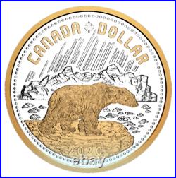 Canada Limited 2 oz Silver Gold Plated Dollar Coin, Arctic Territories 2020