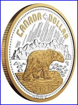 Canada Limited 2 oz Silver Gold Plated Dollar Coin, Arctic Territories 2020