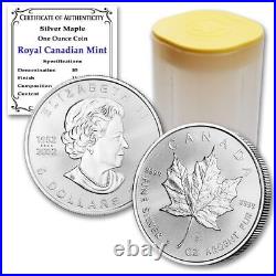 Canada Lot of 25 2023 Silver 1oz Maple Leaf Brilliant Uncirculated with CoA