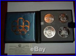 Canada Montreal Olympics 4 Coin Silver Proof Set in Original Case w COA 4.34 oz