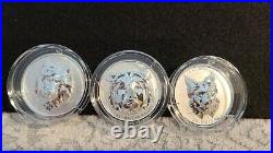 Canada Multifaceted Animal Head Series (Wolf, Bear, Lynx) 1oz. Pure Silver EHR