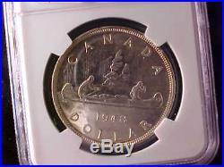 Canada One Dollar 1948 Ngc Ms 61. Rare Date