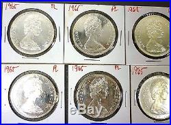 Canada Roll (20 Coins) Superb Gem Bu 1965 Silver Dollars