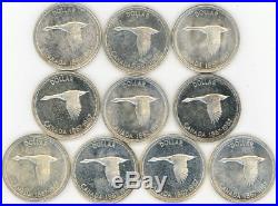 Canada Silver $1 1967 FLYING GOOSE Uncirculated coin lot 10 pcs