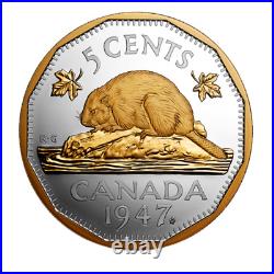 Canada Silver Beaver, 12-sided 5 Cents Coin, The 1947 Maple Leaf Mark, 2023