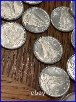 Canada Silver Dime Rolls 1960,61,62 BU UNC