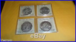 Canada Silver Dollar Coins Collection 4x ICCS GRADED MS-65. GEM. Trends $4600